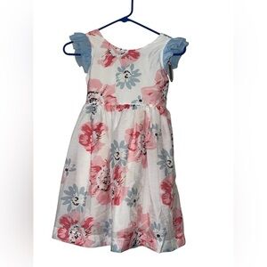 Kid's Dream Pink white floral Sundress with Flutter Sleeves sz 8T NWT